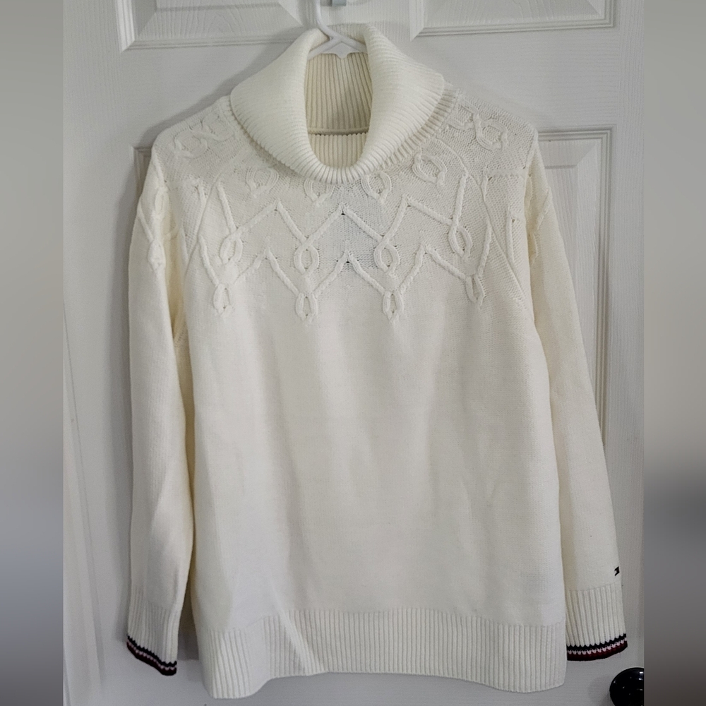 Tommy Hilfiger Cream Cowl Neck Sweater